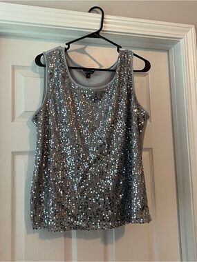 George Silver Sequin Tank Top